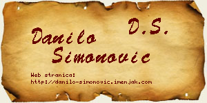 Danilo Simonović vizit kartica